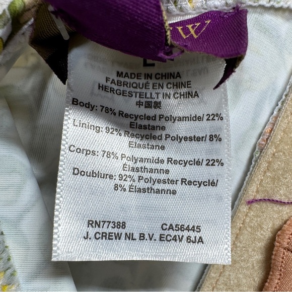 NWT J.Crew X Liberty Eliza’s Yellow White Floral Halter Tie Neck Bikini Top L - Picture 15 of 16